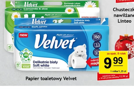 Velvet Papier toaletowy delikatnie biały 8 rolek