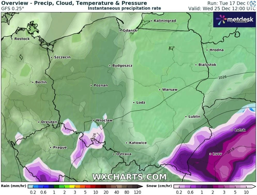 W Boże Narodzenie opadów śniegu mogą jeszcze doświadczyć przede wszystkim mieszkańcy Podkarpacia W Boże Narodzenie opadów śniegu mogą jeszcze doświadczyć przede wszystkim mieszkańcy Podkarpacia