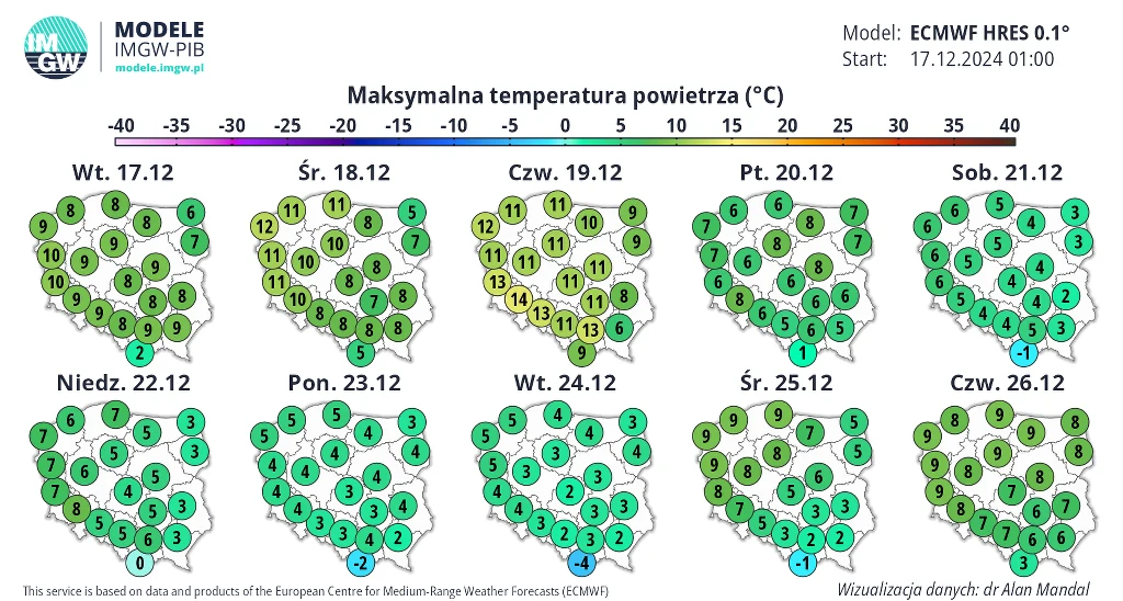 Tuż przed Wigilią nadejdzie ochłodzenie, jednak jeszcze w trakcie Bożego Narodzenia znowu zacznie robić się ciepło Tuż przed Wigilią nadejdzie ochłodzenie, jednak jeszcze w trakcie Bożego Narodzenia znowu zacznie robić się ciepło