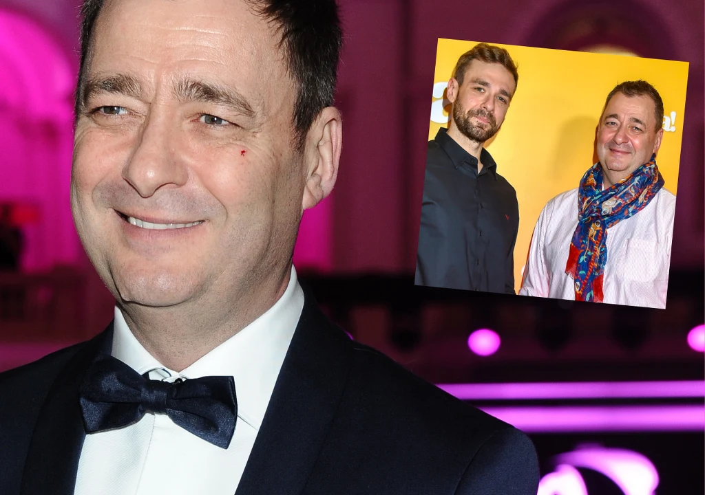 Jacek Rozenek z synem Adrianem Jacek Rozenek z synem Adrianem