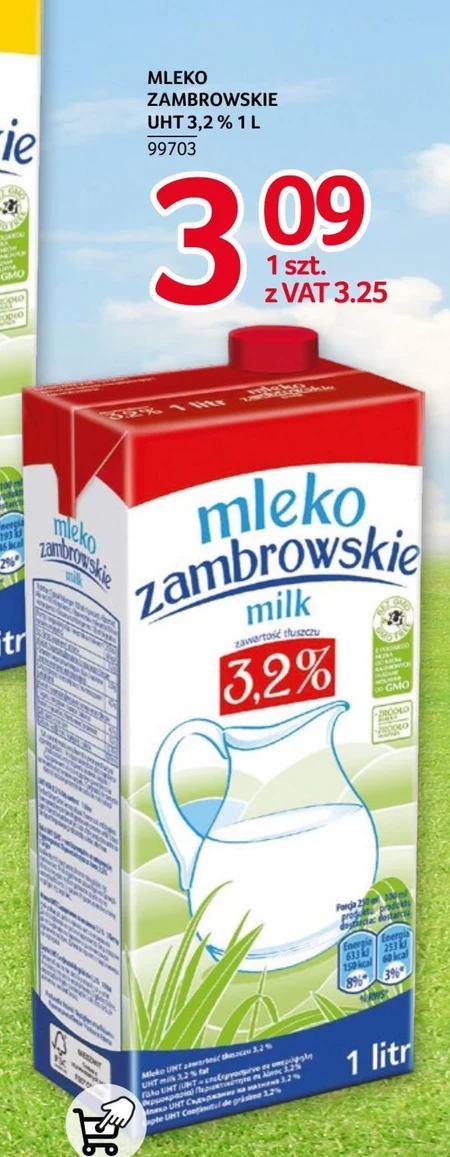 Mleko zambrowskie UHT 3,2 % 1 l