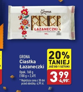 Grona Ciastka z ciasta francuskiego łazaneczki 160 g niska cena