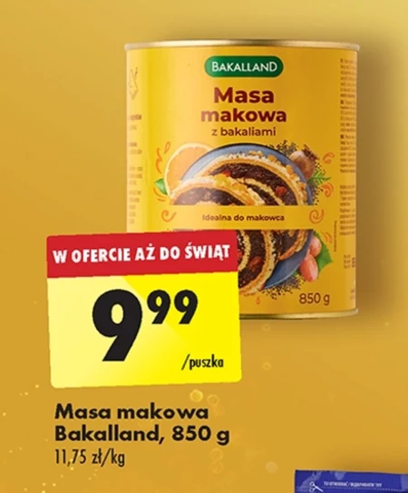 Bakalland Masa makowa z bakaliami 850 g 