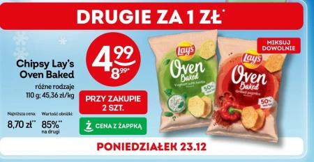 Lay's Oven Baked Pieczone formowane chipsy ziemniaczane o smaku jogurtu z ziołami 110 g