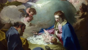 Fragment obrazu "Narodzenie z Bogiem Ojcem i Duchem Świętym" z 1740 r. 
