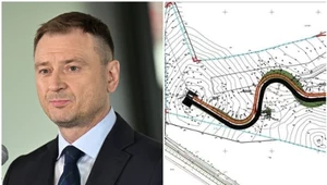 Sławomir Nitras, minister sportu i turystyki. Obok przebieg toru kompozytowego w Karpaczu