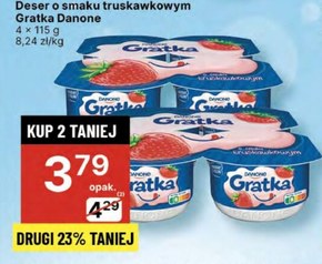 Gratka Deser o smaku truskawkowym 460 g (4 x 115 g) niska cena