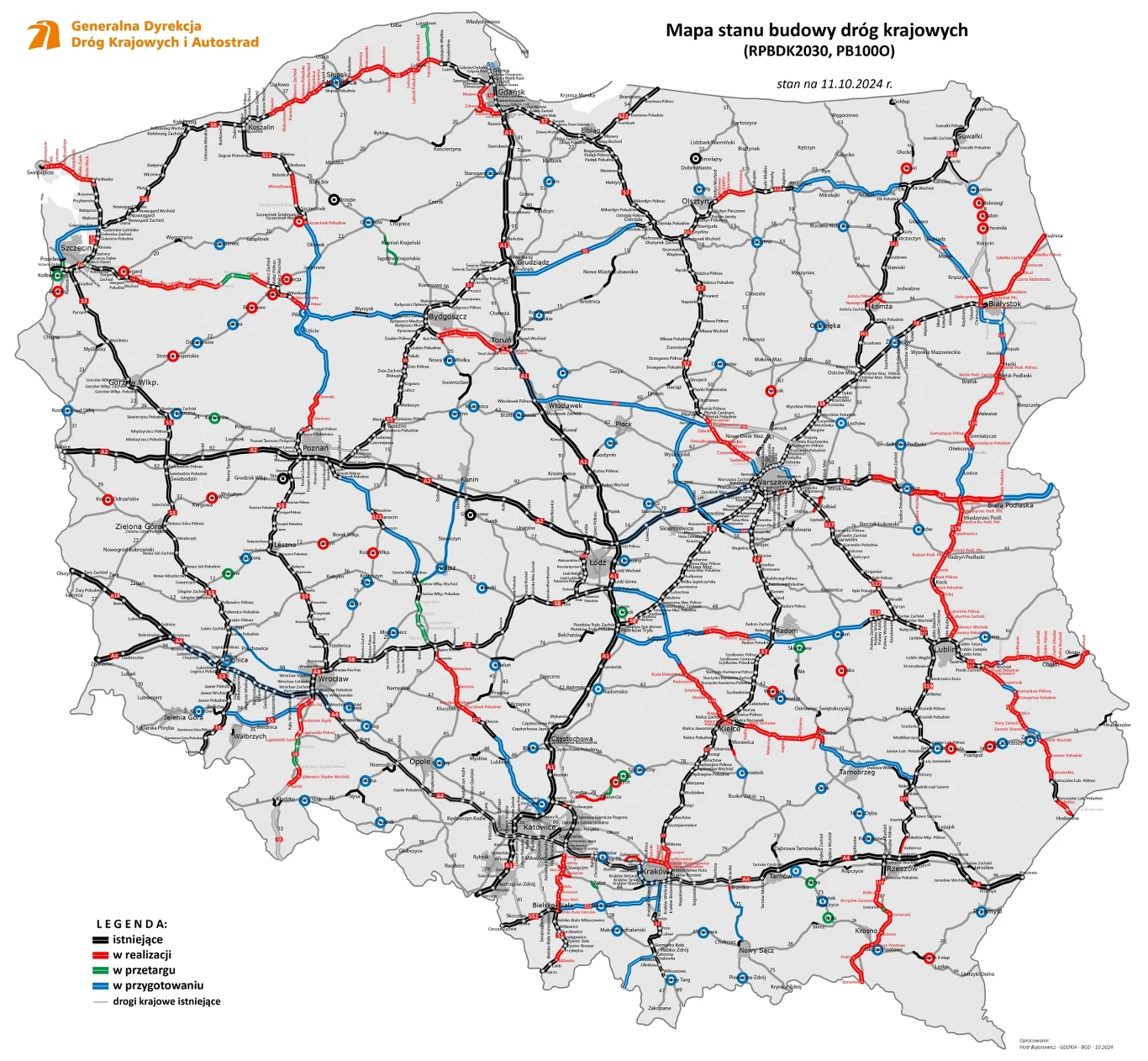 Do 2030 r. (z perspektywą do 2033 r.) w Polsce powstaną nowe drogi o łącznej długości 1443,4 km i wartości blisko 60 mld zł.
