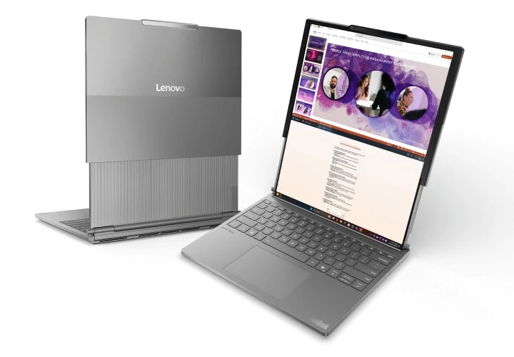 Lenovo Thinkbook Plus to laptop z rozwijanym ekranem.