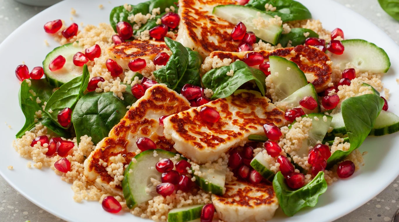 Przepis na sałatkę z halloumi i granatem Przepis na sałatkę z halloumi i granatem