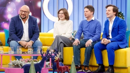 Piotr Gąsowski z dziećmi w "halo tu polsat"