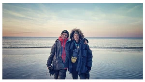 Maria Zbąska i Zofia Chabiera na planie "To nie mój film"