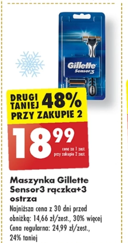 Gillette Sensor3 Maszynka do golenia Rączka maszynki + 3 ostrza