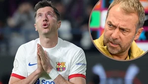 Robert Lewandowski i trener Hansi Flick 
