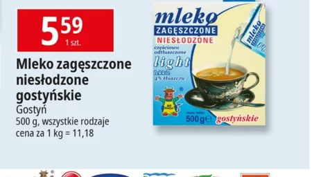 SM Gostyń Mleko gostyńskie zagęszczone niesłodzone light 4 % tłuszczu 500 g