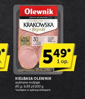 Olewnik Sucha krakowska z szynki 80 g niska cena