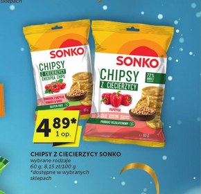 Sonko Chipsy z ciecierzycy papryka 60 g niska cena