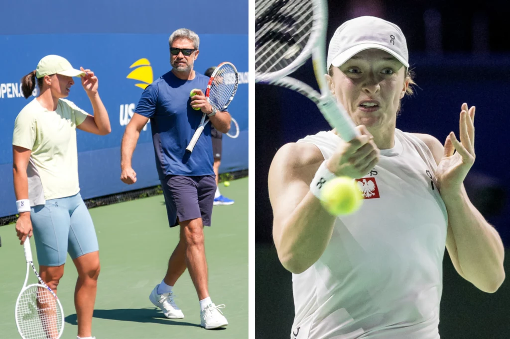 Tenis. Na zdjęciu Iga Świątek oraz trener Tomasz Wiktorowski Tenis. Na zdjęciu Iga Świątek oraz trener Tomasz Wiktorowski