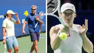 Tenis. Na zdjęciu Iga Świątek oraz trener Tomasz Wiktorowski