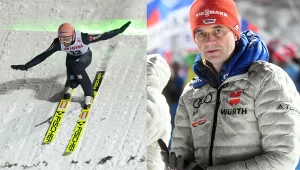 Skoki narciarskie. Na zdjęciu Pius Paschke oraz Stefan Horngacher