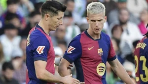 Robert Lewandowski i Dani Olmo
