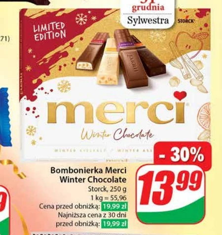 merci Winter Chocolate 4 rodzaje specjałów czekoladowych 250 g