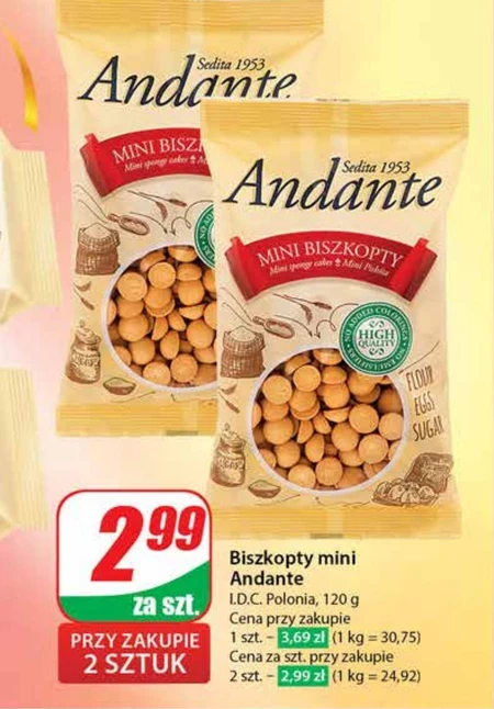 Andante Mini biszkopty 120 g