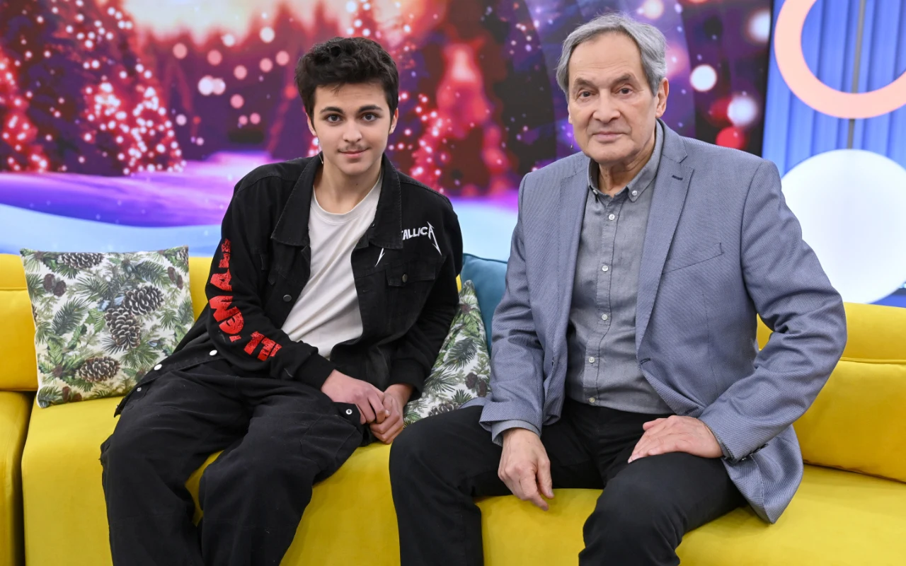 Jerzy Zelnik z wnukiem Franciszkiem