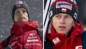 Skoki narciarskie. Na zdjęciu trener polskiej kadry Thomas Thurnbichler oraz nasz skoczek Dawid Kubacki