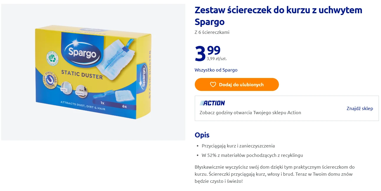 Zestaw ściereczek do kurzu z uchwytem Spargo Zestaw ściereczek do kurzu z uchwytem Spargo