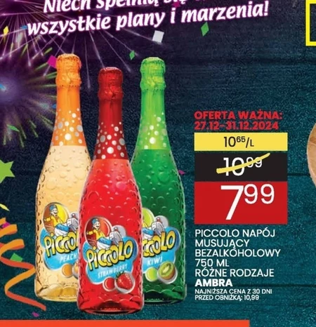 Piccolo Napój bezalkoholowy gazowany o smaku kiwi 750 ml