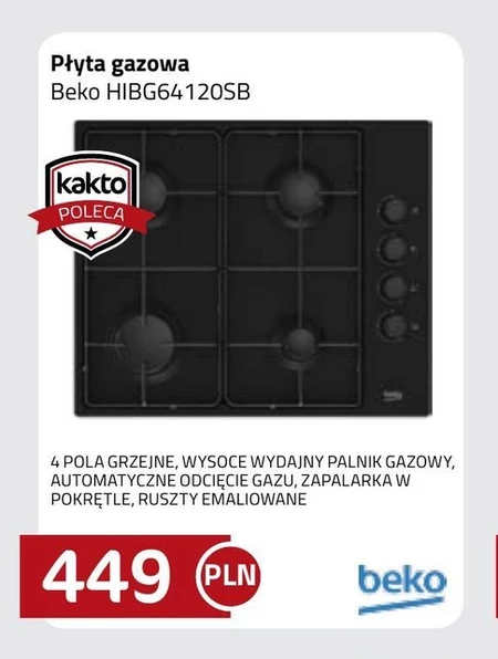 Płyta gazowa Beko