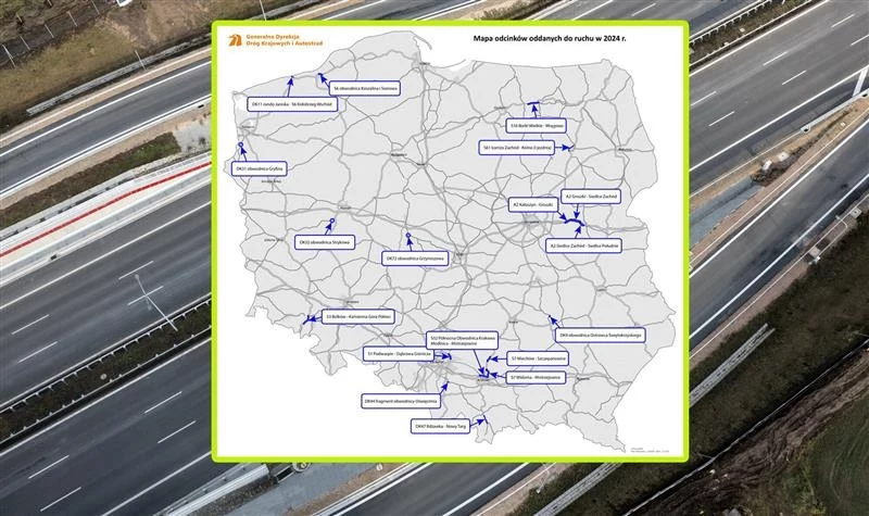 W 2024 roku w Polsce przybyło 156 km dróg ekspresowych i autostrad. GDDKiA wydała 19 mld złotych