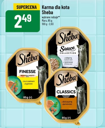 Sheba Finesse Mokra karma dla dorosłych kotów delikatny pasztet z kurczakiem 85 g