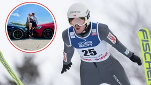 Skoki narciarskie. Na zdjęciu polski skoczek Andrzej Stękała