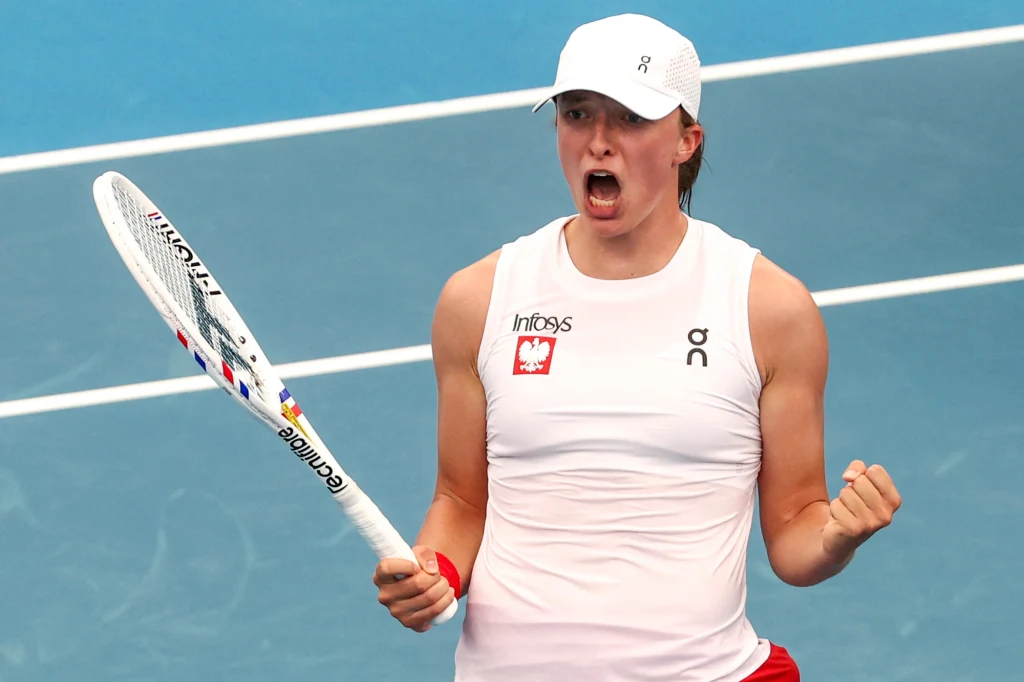 Tenis. Iga Świątek podczas meczu United Cup