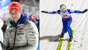 Skoki narciarskie. Na zdjęciu trener Stefan Horngacher oraz polski skoczek Aleksander Zniszczoł