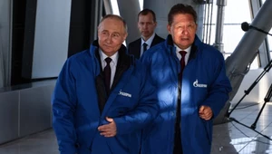 Prezydent Rosji Władimir Putin wizytuje siedzibę Gazpromu w Sankt Petersburgu w towarzystwie prezesa zarządu Gazpromu Aleksieja Millera, czerwiec 2024 r.