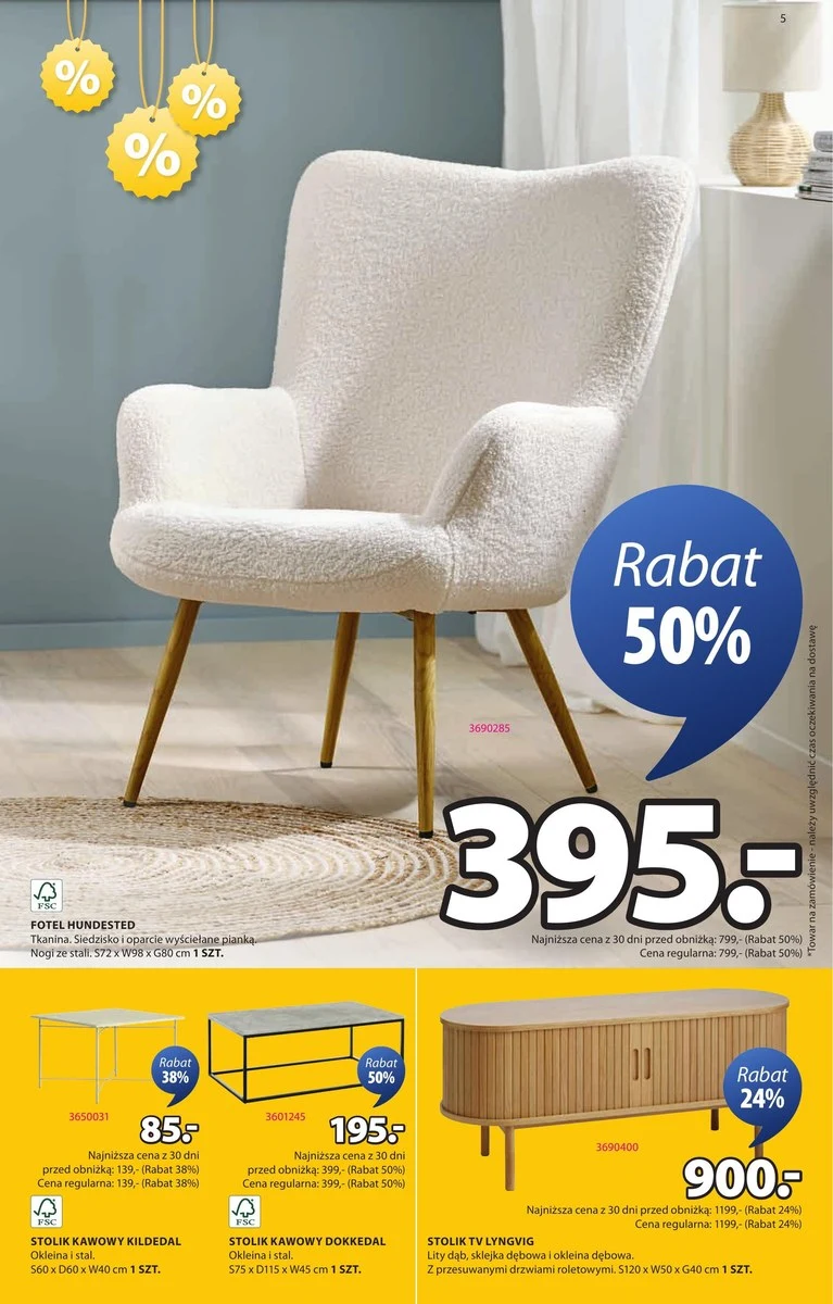 Pluszowy fotel marzeń w supercenie! 50% taniej w Jysku tylko do 19 stycznia!