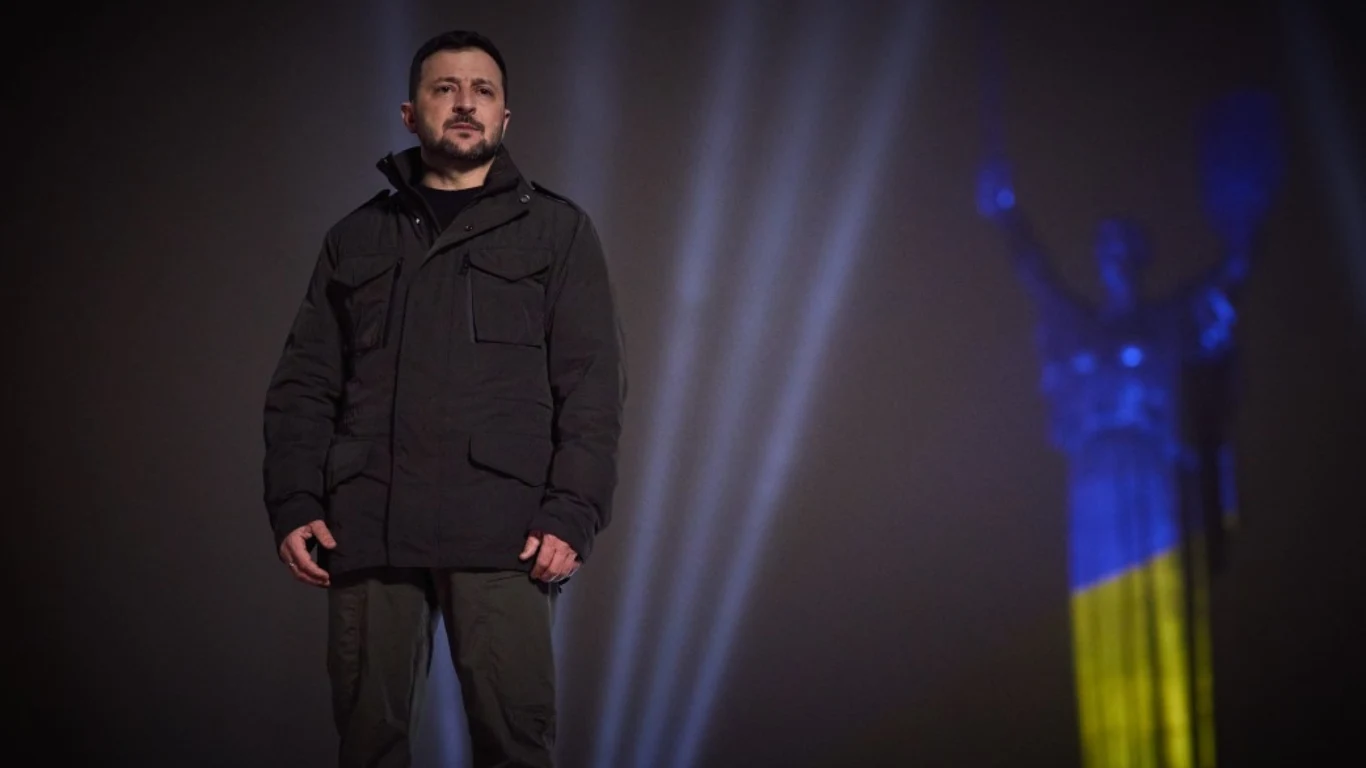 Wołodymyr Zełenski wygłosił orędzie noworoczne w Kijowie Wołodymyr Zełenski wygłosił orędzie noworoczne w Kijowie