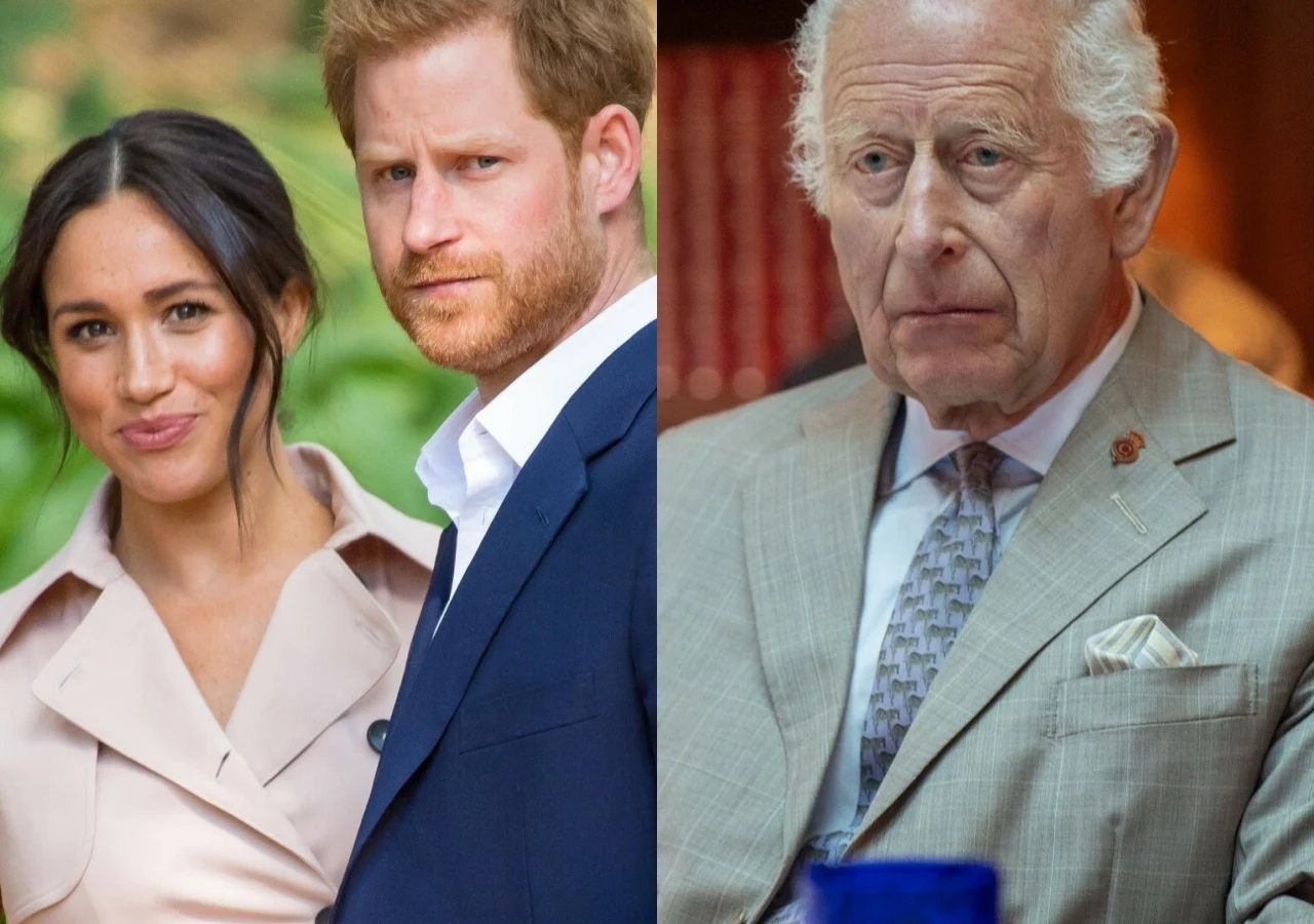 Meghan Markle i książę Harry, król Karol III Meghan Markle i książę Harry, król Karol III