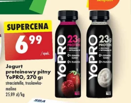 Danone YoPro Jogurt pitny smak truskawka-malina 270 g