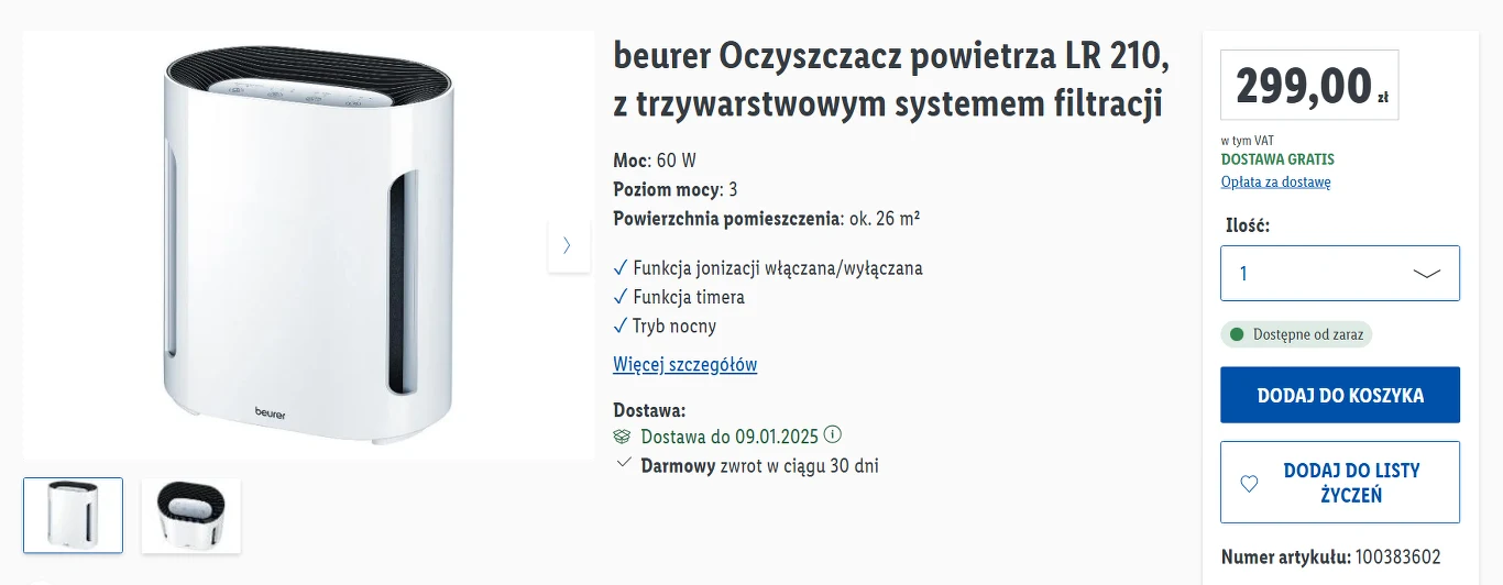Nie pozwól, by smog zatruwał Twoje powietrze! Lidl oferuje oczyszczacz Beurer w świetnej cenie! Nie pozwól, by smog zatruwał Twoje powietrze! Lidl oferuje oczyszczacz Beurer w świetnej cenie!