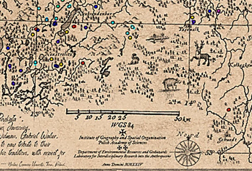 Mapa wykonana została zgodnie ze współczesną wiedzą kartograficzną. W tym przypadku zastosowano układ współrzędnych WGS 84