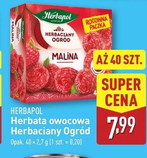 Herbapol Herbaciany Ogród Herbatka owocowo-ziołowa malina 108 g (40 x 2,7 g) niska cena