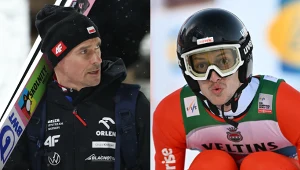 Skoki narciarskie: Turniej Czterech Skoczni. Na zdjęciu Piotr Żyła oraz Gregor Deschwanden