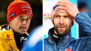 Trener Niemców Stefan Horngacher i skoczek narciarski Pius Paschke