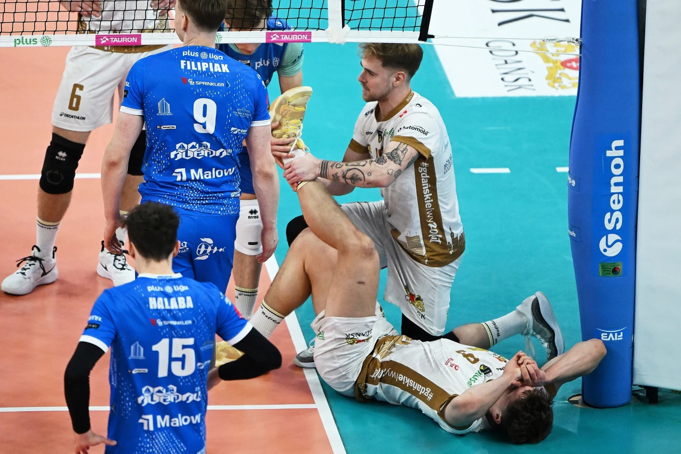 Dla Aliaksieia Nasewicza mecz Trefla Gdańsk ze Ślepskiem Malow Suwałki zakończył się urazem