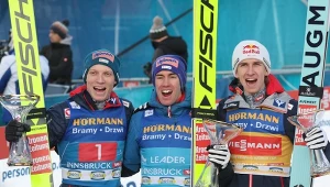 Od lewej: Jan Hoerl, Stefan Kraft i Daniel Tschofenig