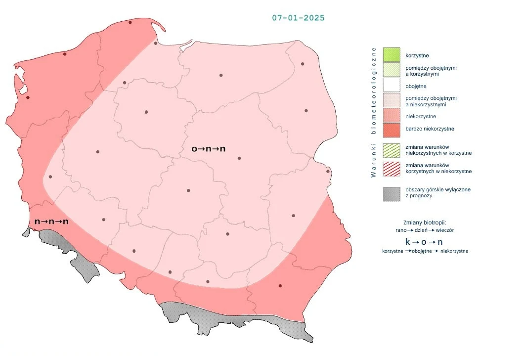 Pogarszająca się z czasem aura sprawi, że w ciągu dnia warunki w całym kraju będą niekorzystne Pogarszająca się z czasem aura sprawi, że w ciągu dnia warunki w całym kraju będą niekorzystne